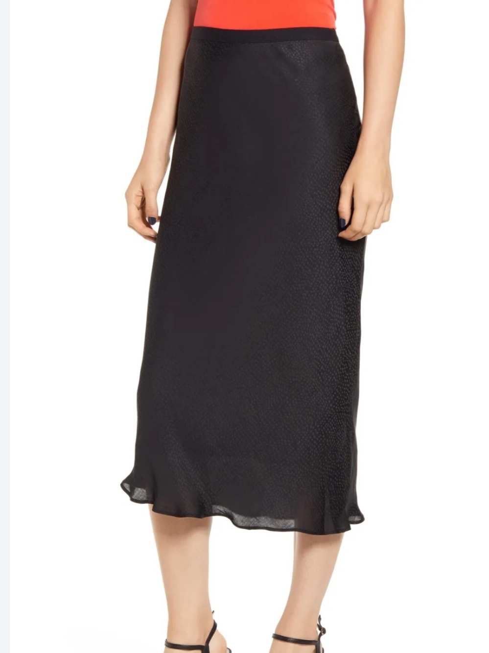 Chelsea28 Black Midi Slip Skirt